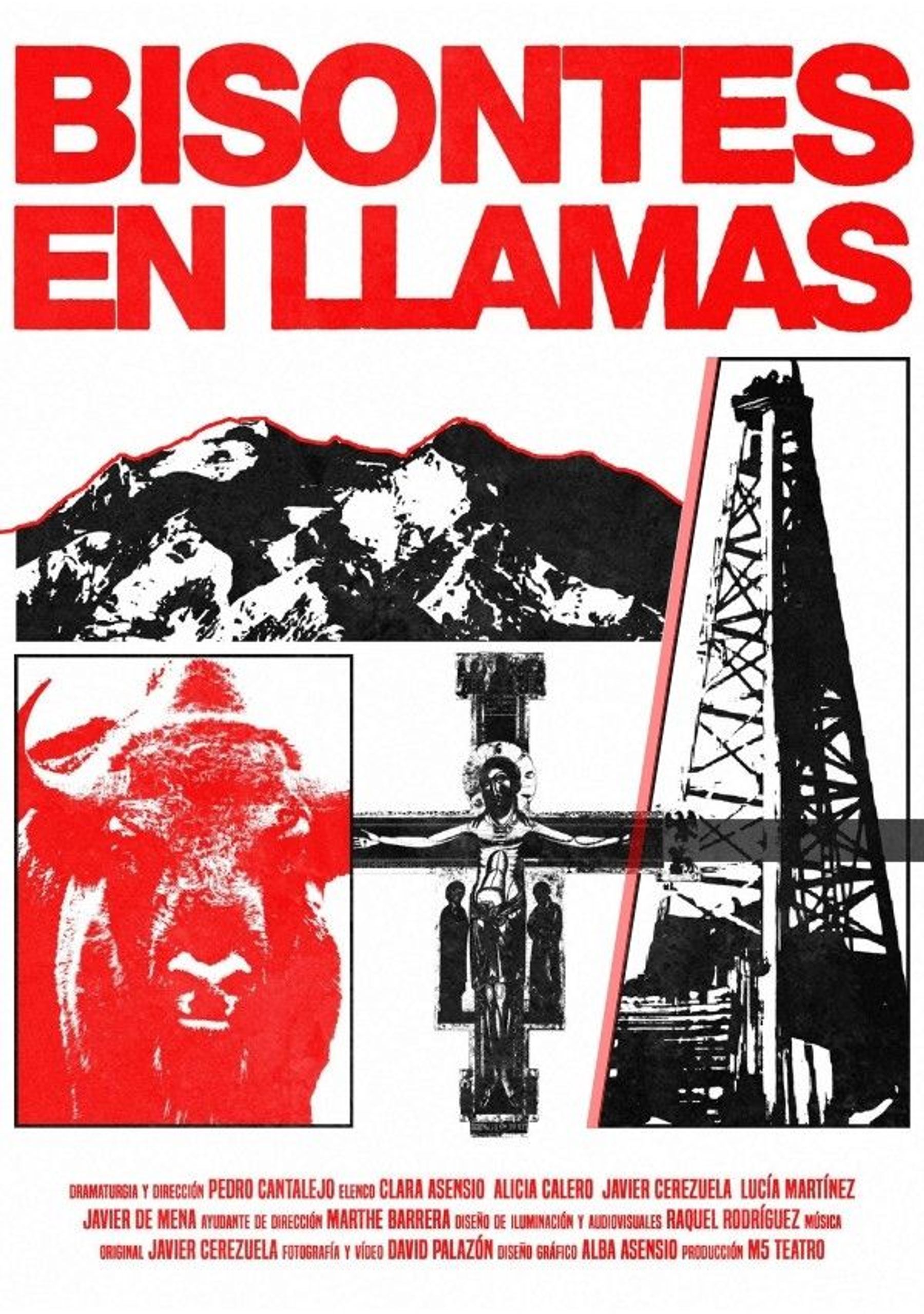 Bisontes en llamas