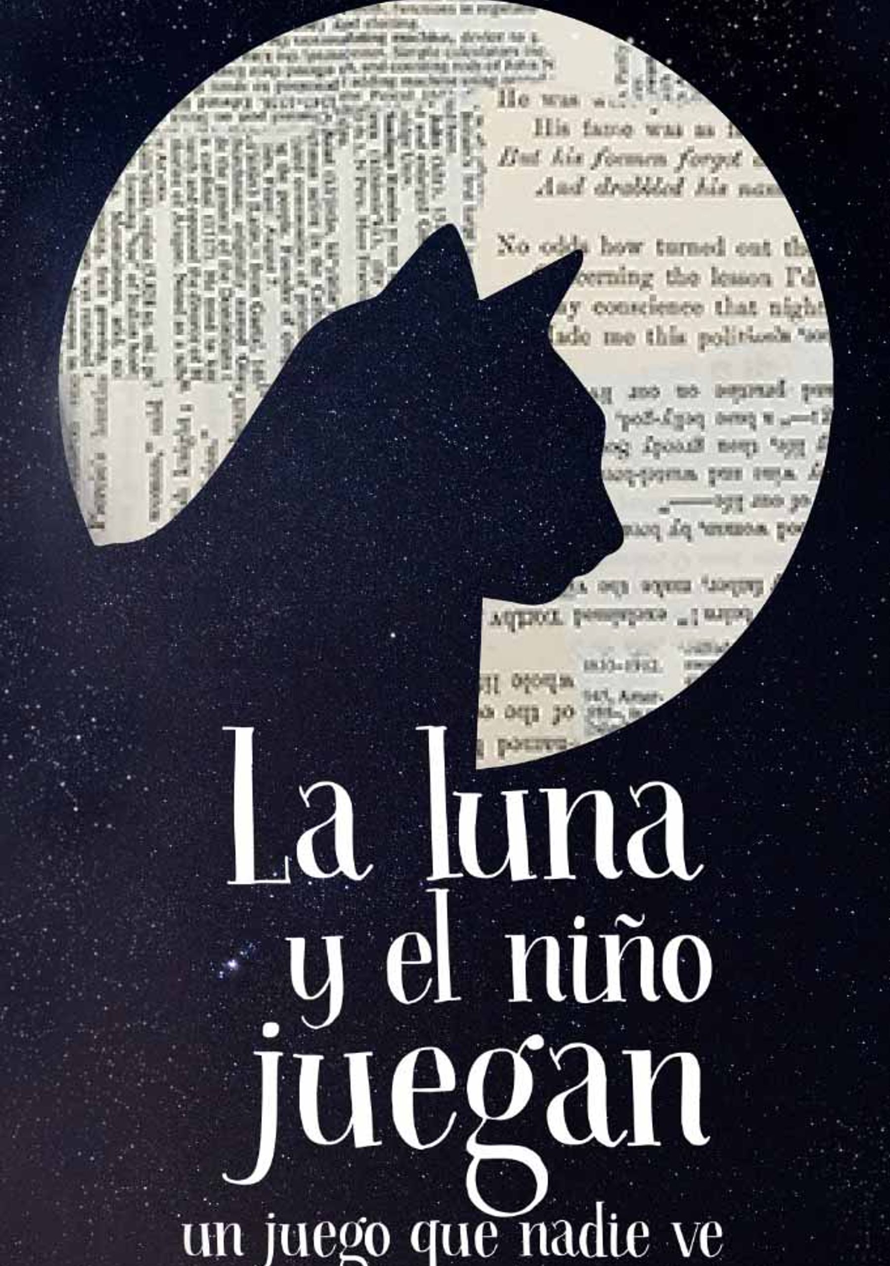 La luna y el niño juegan un juego que nadie ve