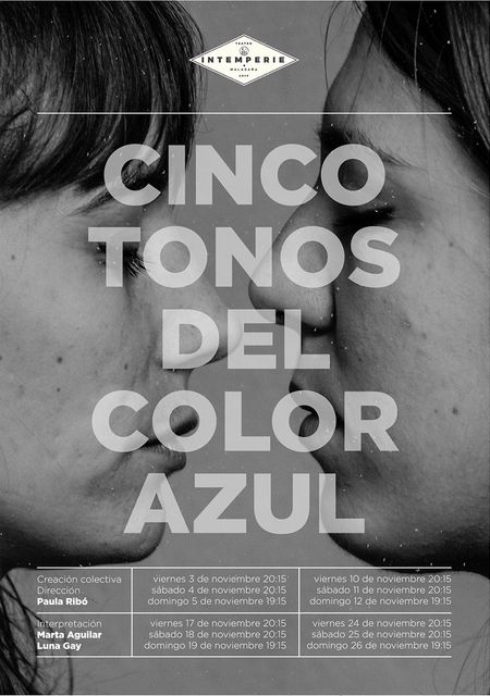 Cinco tonos de color azul
