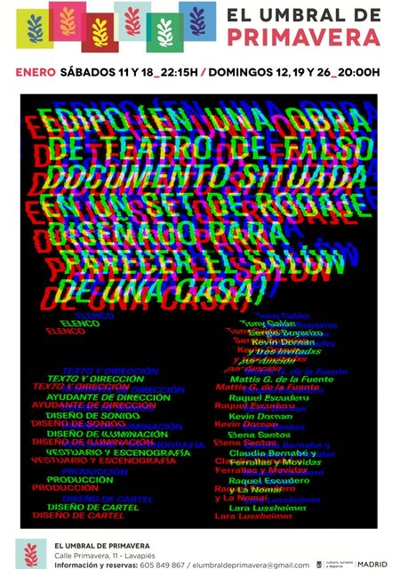 Edipo (en una obra de teatro de falso documento situada en un set de rodaje diseñado para parecer el salón de una casa)